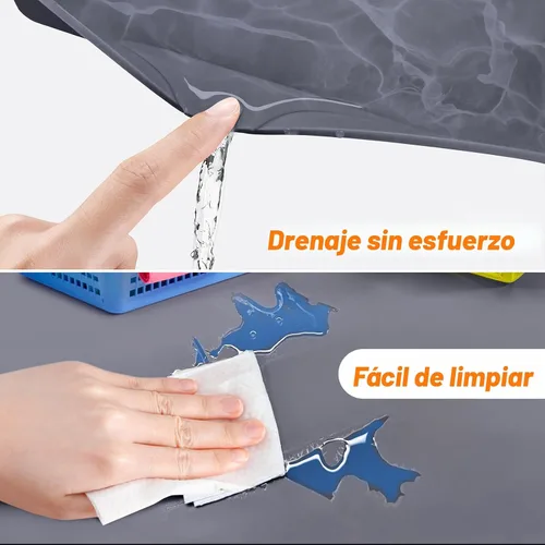 Vista 3 de FLATO Tapete impermeable para debajo del fregadero de 19 x 19 pulgadas, forro para estante de cocina y baño, protector de gabinete, organizadores