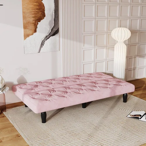 Vista 4 de Sofá cama de terciopelo convertible con patas de madera, cama plegable, sofá cama, sofá cama adecuado para sala de estar familiar, apartamento