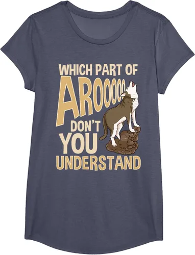 Vista 18 de What Part Of Aroooo Don't You Understand Husky - Camiseta para perro, Negro, S