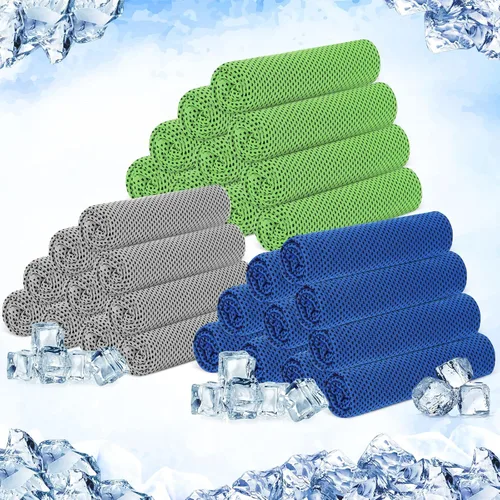 Vista 28 de Hosuly Paquete de 30 Toallas Refrescantes, 40"x12" Hielo Transpirables Suaves Frías Paño de Sudor Microfibra Paños de Entrenamiento para Gimnasio