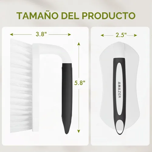 Vista 2 de Amazer - Cepillo de fregado para limpieza con agarre cómodo, limpiador de ducha con cerdas rígidas con mango, cepillo limpiador resistente