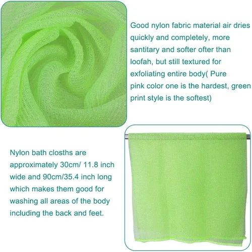 Vista 3 de Meetory 6 toallas de baño de nailon exfoliante, 35 pulgadas (35.4 in), toalla de baño de piel de belleza, masaje para mujeres y hombres