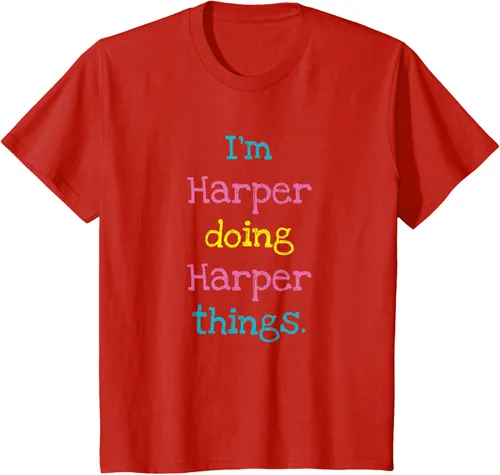Vista 3 de Harper - Camiseta de regalo para niños con texto personalizado