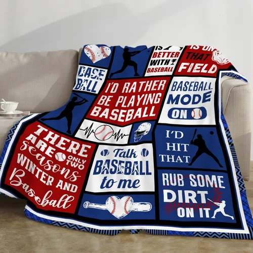 Vista 2 de Regalos de béisbol para niños y hombres, manta de béisbol para niños, regalos para equipos de jugadores de béisbol, accesorios para amantes