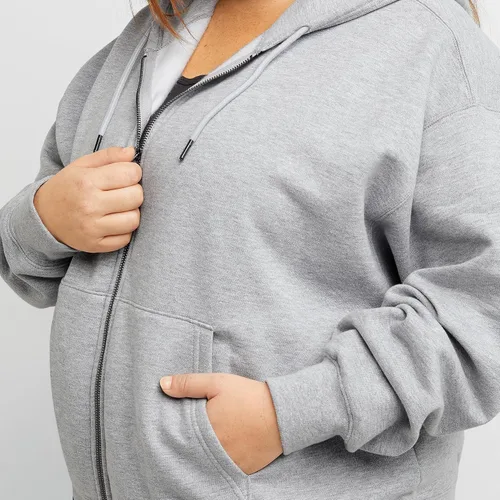 Vista 3 de Hanes Sudadera con capucha Originals para mujer, talla grande, con cremallera de peso medio