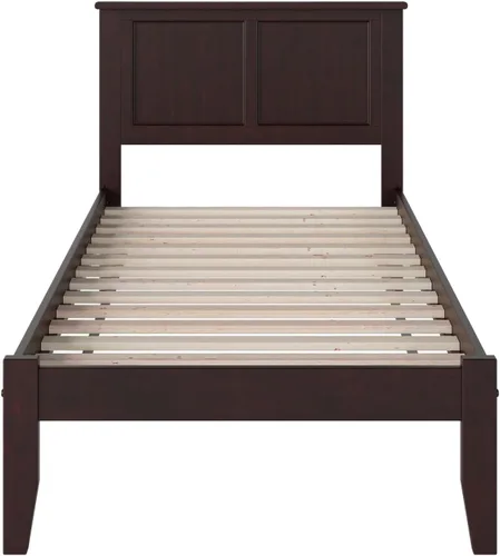 Vista 4 de Atlantic Furniture AR8621001 Madison - Cama de plataforma con tabla de pie abierto, tamaño individual, color espresso