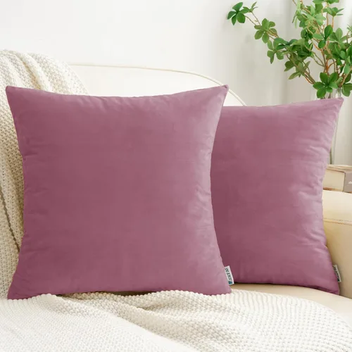 Vista 38 de HWY 50 fundas de almohada decorativas de terciopelo sólido para sofá, sala de estar., Terciopelo, gris, 20x20 pulgadas