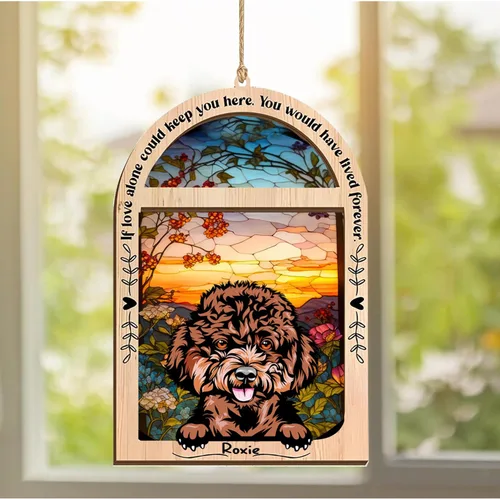 Vista 69 de LOVELYPOD Adorno de Navidad personalizado de sabueso afgano, atrapasoles con nombre, regalos de pérdida de mascotas, regalos para amantes