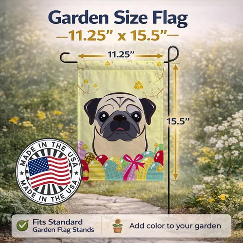 Vista 116 de Caroline's Treasures BB1923GF Bandera decorativa para jardín con diseño de Border Collie, para caza de huevos de Pascua, para jardín, jardín, patio