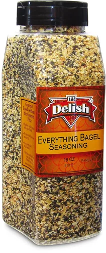 Vista 8 de It's Delish, mezcla de condimentos Everything Bagel de It's Delish, tarro mediano de 9 onzas, mezcla de condimentos de especias de bagel totalmente
