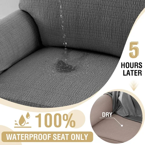 Vista 4 de H.VERSAILTEX - Funda elástica para sofá de jacquard con protector de muebles impermeable de 1 pieza, fundas para sofá elásticas con parte inferior