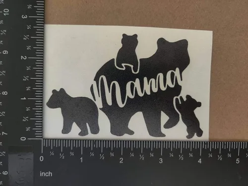 Vista 6 de Paquete de calcomanías de Mama Bear: flecha, cachorros, caminando, garra (negro, pequeño 4 pulgadas)
