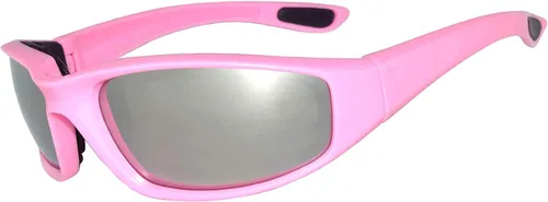 Vista 9 de OWL Gafas de motocicleta para mujer, con espuma acolchada, marco rosa, gafas de ciclismo UV400 de policarbonato para mujer
