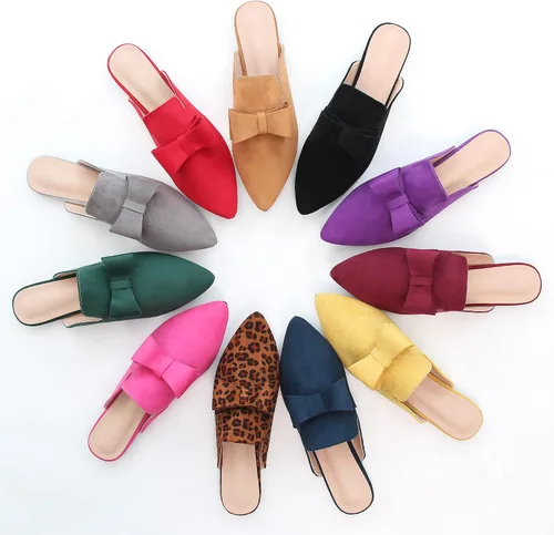 Vista 7 de mocasines para mujer con lazo, mocasines con punta puntiaguda, de verano, zapatos planos sin cordones
