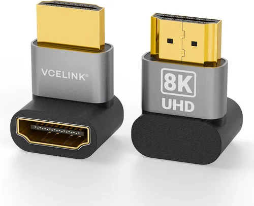 Vista 8 de VCELINK 10K 8K HDMI 2.1 Adaptador de ángulo recto para TV montado 48Gbps