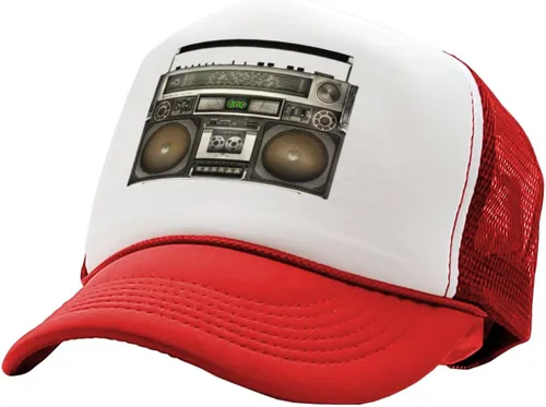 Vista 4 de The Goozler Retro Boombox Vintage Music 70's 80's 90's Dj Festival Old School Estilo Clásico Ajustable Snapback Trucker Hat