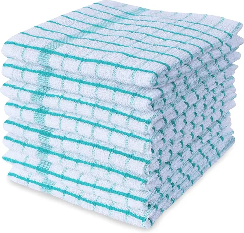 Vista 14 de AMOUR INFINI Juego de 8 paños de cocina ultra suaves, altamente absorbentes, de secado rápido, paños de cocina y limpieza de 12 x 12 pulgadas