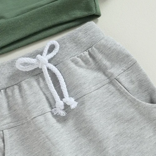 Vista 5 de Conjunto de ropa deportiva de manga larga con cuello redondo y pantalones para bebé niño