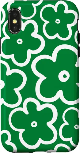 Vista 5 de Funda para iPhone 12 Pro Max con diseño de flores silvestres grandes, color verde y blanco