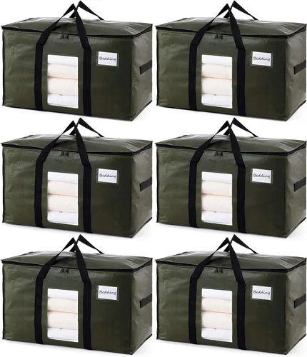 Vista 25 de TAILI - Bolsas de mudanza extra grandes, paquete de 10 bolsas negras resistentes para almacenamiento con ventana visible, asas envolventes