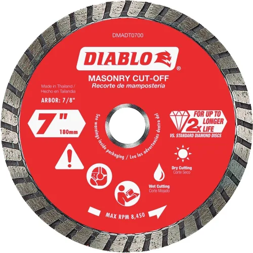 Vista 5 de Disco de corte de diamante Diablo X-Lock, corte turbo rápido y larga vida - Borde segmentado de 4-1/2" para mampostería, se ajusta a X-Lock y a