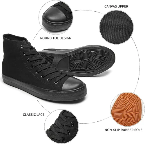 Vista 2 de yageyan Tenis de lona para hombre, con cordones, estilo casual, clásicos