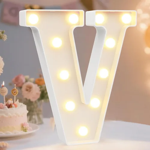 Vista 61 de Pooqla Letras con luces LED de marquesina, letras decorativas iluminadas en blanco cálido y blanco frío, letras del alfabeto iluminadas para niños