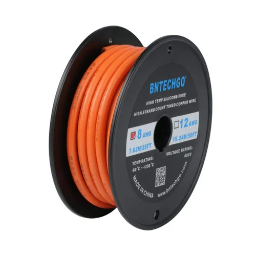 Vista 15 de Bntechgo 8 alambres de silicona suave y flexible, silicona resistente a altas temperaturas, altamente eficiente 8 AWG calibre, 1650 hilos de alambre
