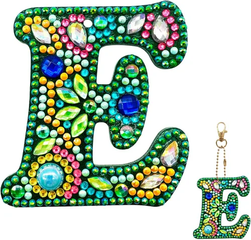 Vista 31 de YOYA Llaveros de Pintura de Diamantes de Doble Cara 5D Letras Kit de Llaveros de Pintura de Diamantes DIY Taladro Completo Arte de Diamantes