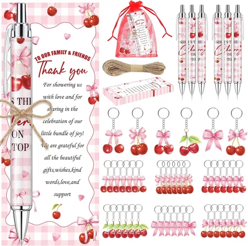 Vista 12 de 145 bolígrafos y llaveros de ganso rosa para baby shower, regalos para niñas, bolígrafos retráctiles para baby shower, revelación de género
