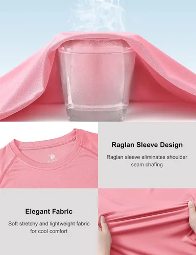 Vista 4 de TBMPOY Camisetas de entrenamiento Dry Fit para mujer, de manga corta, atléticas, absorben la humedad, UPF 50+, para correr, gimnasio, camisetas
