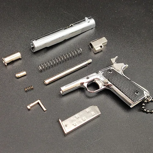 Vista 2 de Mini llavero de pistola, llavero con forma de pistola, llavero táctico pequeño regalo modelo de pistola, llaveros geniales para hombres