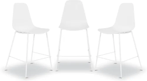 Vista 20 de Poly & BARK Isla - Juego de 4 sillas de cocina modernas, sillas de comedor de plástico con patas de metal, montaje rápido, sillas simples de café