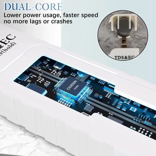 Vista 6 de Probador digital de calidad de agua 4 en 1,2025 NewTDS/EC/Temperatura (°C/°F)Medidor,Medidor 0-9990 PPM,Probador de agua para agua potable Sistema