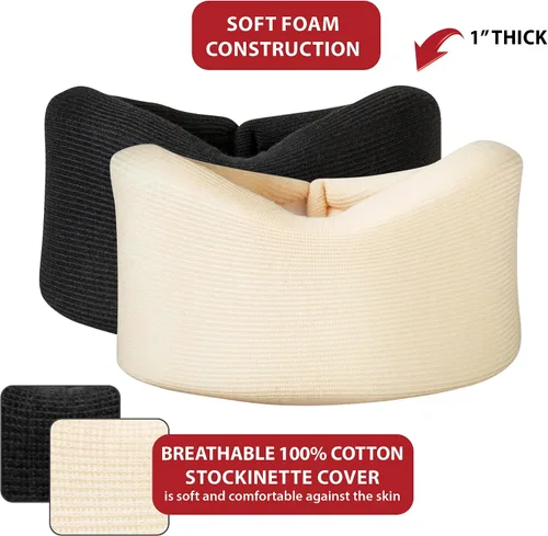 Vista 3 de Core Products - Soporte cervical de espuma con collar de cuello - Beige, Pequeño - 5 cm desde la barbilla hasta la muesca esternal