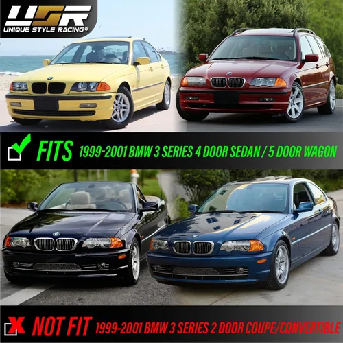 Vista 3 de DEPO 99-01 E46 4D - Juego de lámparas de señal de giro de esquina de color humo europeo (izquierda + derecha) compatible con BMW E46 1999-2001 Serie