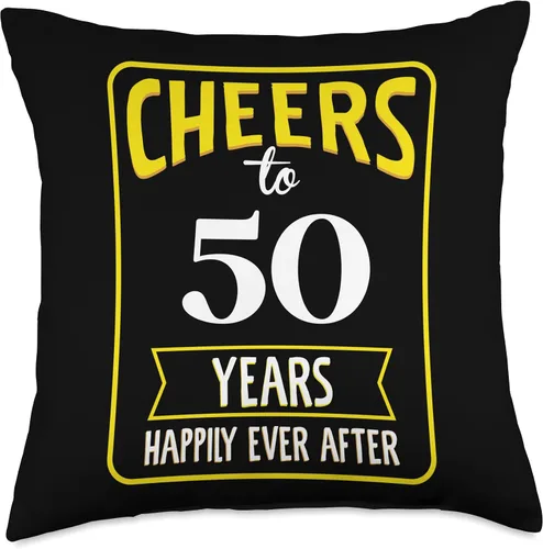 Vista 4 de Cheers to 50 years happily ever after Throw Pillow