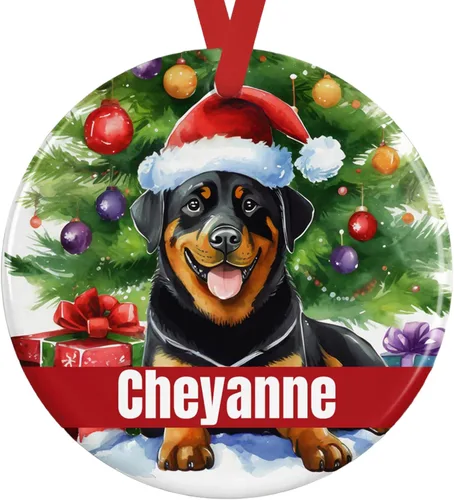 Vista 17 de Personalized Fawn Pug Ceramic Christmas Ornament, 3-Inch