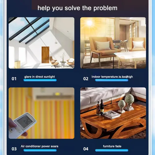 Vista 7 de Película reflectante para ventana con control de calor anti UV, protección de privacidad, bloqueo solar, película de aislamiento solar de vidrio