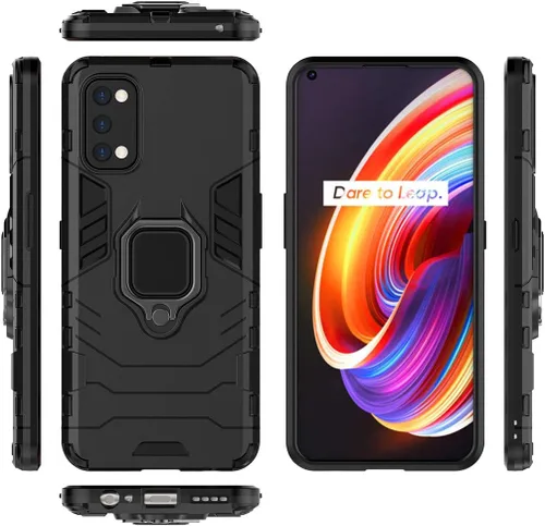 Vista 3 de LuluMain - Funda compatible con Realme7 Pro, soporte de anillo de metal a prueba de golpes (funciona con soporte magnético para automóvil), funda