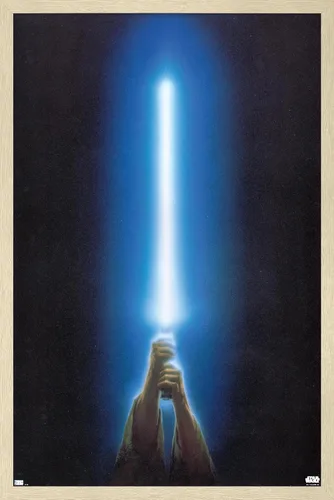 Vista 7 de Trends International Star Wars: Original Trilogy - Póster de pared con sable de luz azul, 22.4 pulgadas de largo x 14.7 W, versión enmarcada