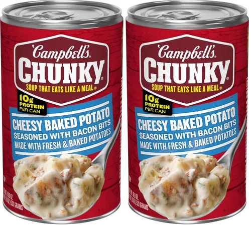 Vista 9 de Campbell’s Chunky - Sopa de papa horneada con queso cheddar y trozos de tocino, lata de 18.8 Oz