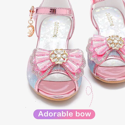 Vista 5 de Osinnme - Sandalias de boda para niña pequeña y grande