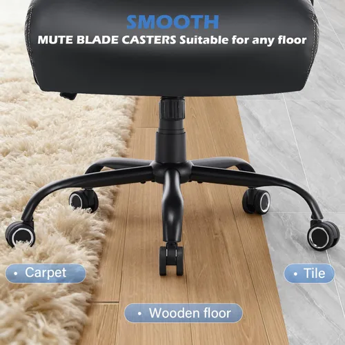 Vista 8 de Silla de oficina grande y alta de 500 libras, cómoda silla ejecutiva resistente con soporte lumbar ajustable para dolor de espalda, silla