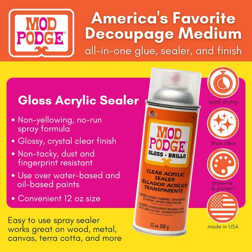 Vista 2 de Mod Podge – Sellador de acrílico transparente (12 onzas), 1470 brilloso