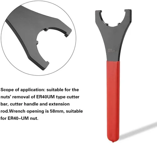 Vista 3 de Llave, ER40 UM 2.283 in Collet Chuck Llave Llave de tuerca de sujeción para ER40-UM Torno de tuerca CNC Fresado Chuck Herramientas