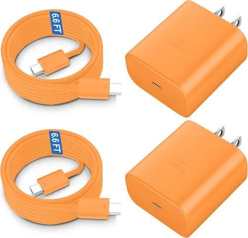 Vista 13 de Cargador rápido USB C de 45 W, cargador súper rápido de 45 vatios tipo C con cable de carga rápida Android de 6.6 pies para Samsung Galaxy S26