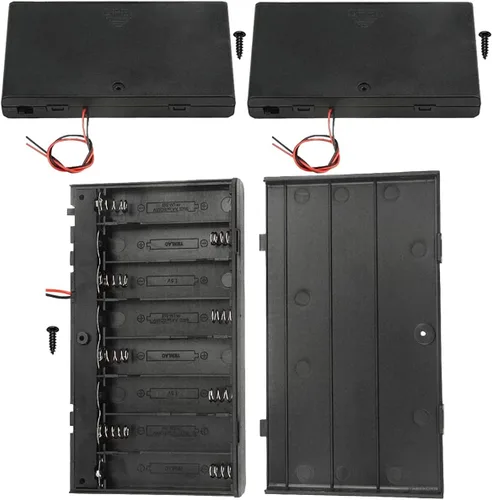 Vista 11 de 5 piezas Soporte de caja de batería de 2 AA con enchufe USB hembra 2 AA Caja de batería de alimentación con interruptor de encendido/apagado