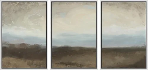 Vista 380 de wall26 Lienzo enmarcado para pared, juego de arte de acuarela pastel, paisaje rural, ilustraciones con formas abstractas, arte moderno, decorativo