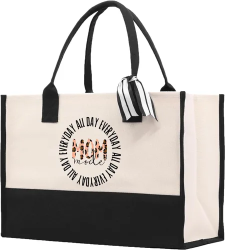 Vista 8 de VANESSA ROSELLA Bolsa de lona de algodón Nueva mamá regalo mejor mamá nunca bolsa perro mamá tote compras